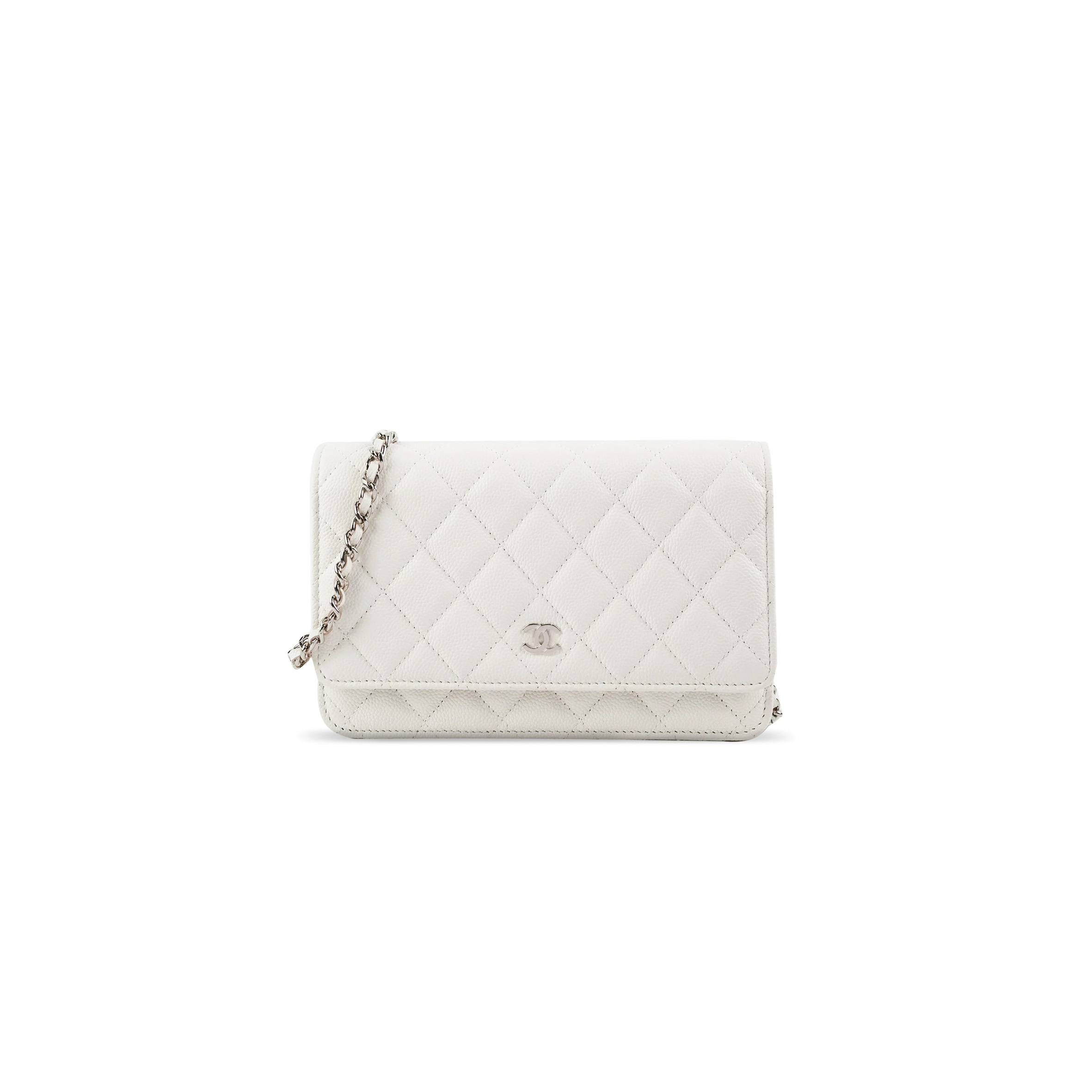 CHANEL CAVIAR QUILTED WALLET ON CHAIN WOC WHITE AP0250(19*13*3cm)